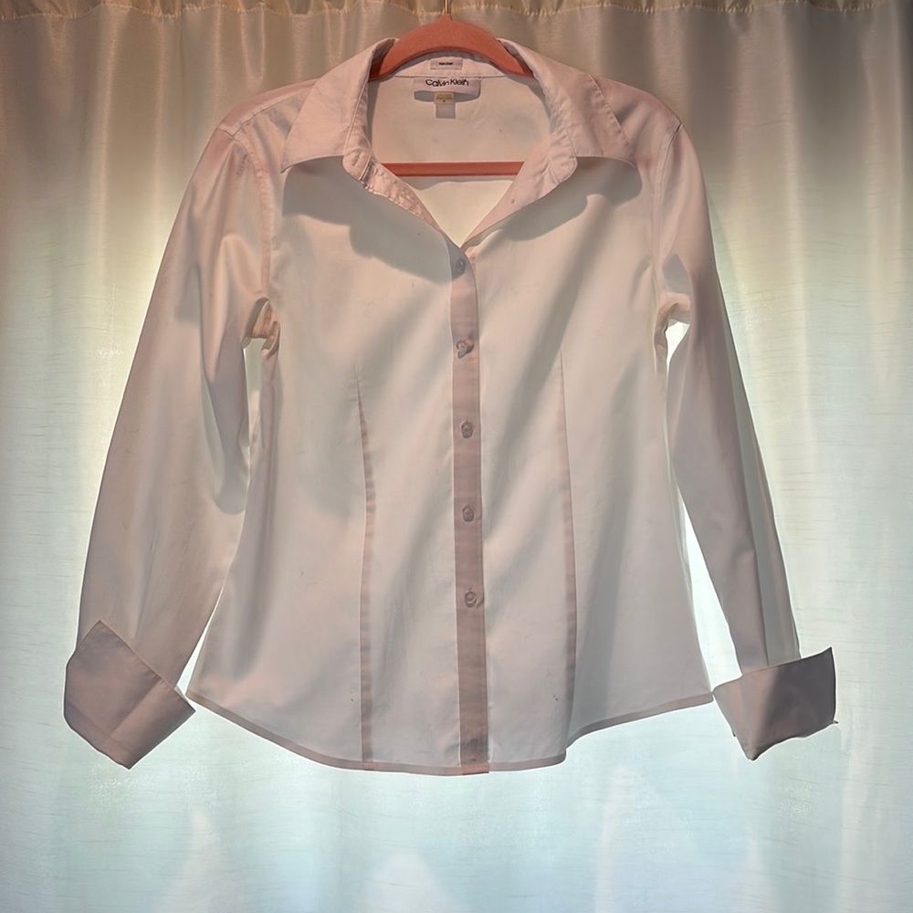 Crisp white Calvin Klein non-iron shirt